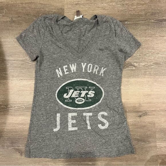 New York Jets Gray V-Neck T-Shirt - Picture 1 of 3